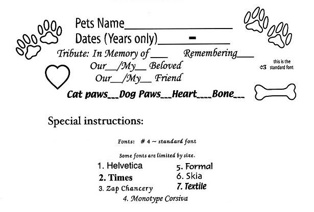 pet memorials suggestions for cats dogs or other pets